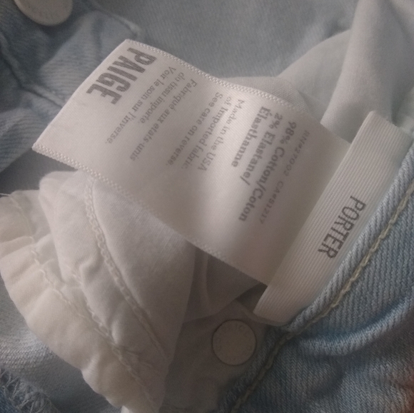 Paige Porter Relaxed Straight Jeans Sz. 24 Light Wash 90s fit Distressed - Picture 7 of 15